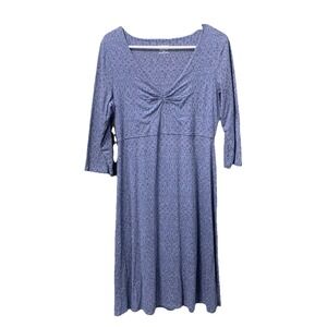 Toad&Co Womens M Blue Geometric Midi Dress Rosalinda Sustainable